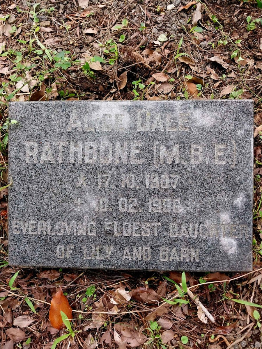 RATHBONE Alice Dale 1907-1996