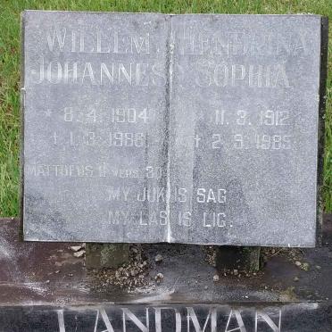 LANDMAN Willem Johannes 1904-1986 & Hendrina Sophia 1912-1985