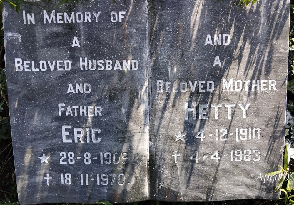 WYK Eric, van 1909-1970 & Hetty 1910-1983 