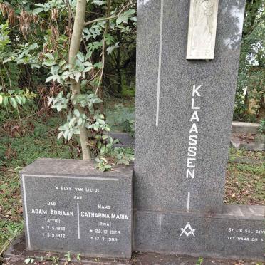 KLAASSEN Adam Adriaan 1928-1972 & Catharina Maria 1928-1983