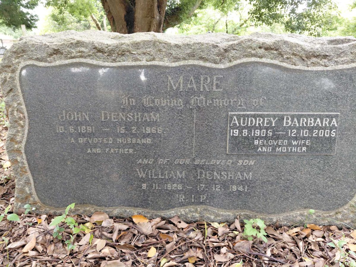 MARE John Densham 1891-1966 & Audrey Barbara 1905-2005 :: MARE William Densham 1928-1941