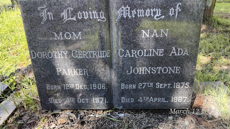JOHNSTONE Caroline Ada 1875-1967 :: PARKER Dorothy Gertrude 1906-1971