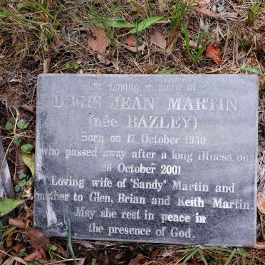 MARTIN Doris Jean nee BAZLEY 1930-2001