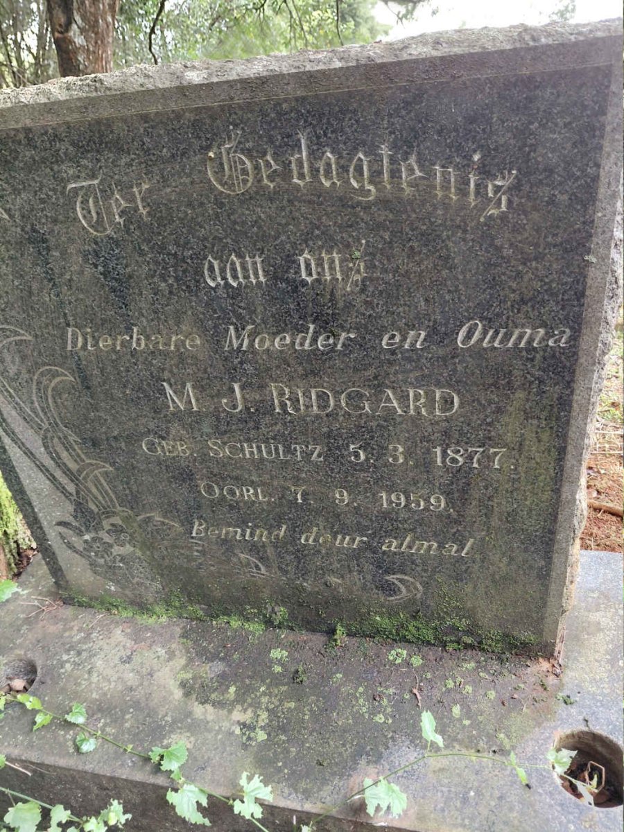 RIDGARD M.J. nee SCHULTZ 1877-1959