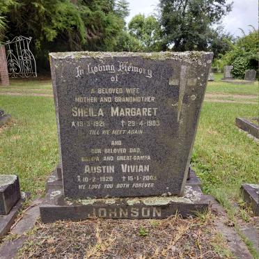 JOHNSON Austin Vivian 1920-200? &  Sheila Margaret 1921-1983
