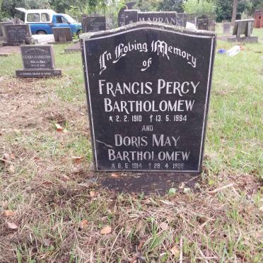 BARTHOLOMEW Francis Percy 1910-1994 & Doris May 1914-1995
