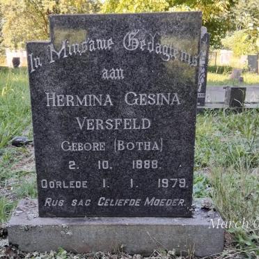 VERSFELD Hermina Gesina nee BOTHA 1888-1979