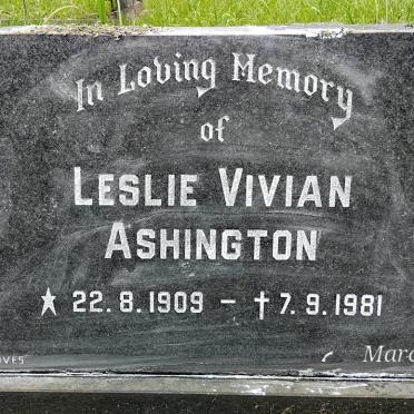 ASHINGTON Leslie Vivian 1909-1981
