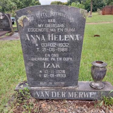MERWE Izak, van der 1926-1999 & Anna Helena 1932-1988
