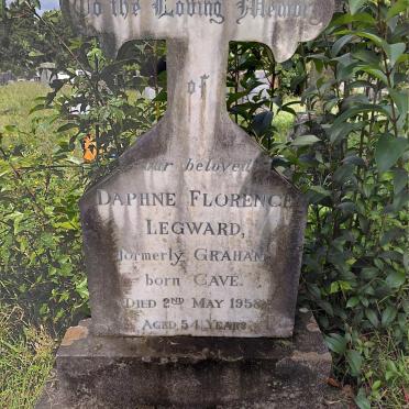 LEGWARD Daphne Florence formerly GRAHAM nee CAVE -1958
