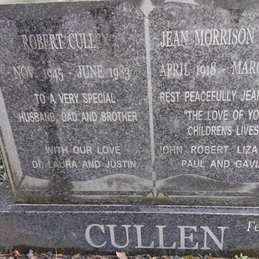CULLEN Robert 1945-1983 :: CULLEN Jean Morrison 1918-2008