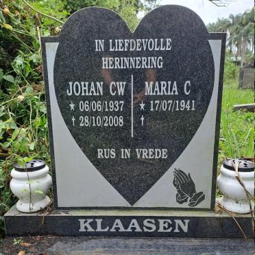 KLAASEN Johan C.W. 1937-2008 & Maria C. 1941-