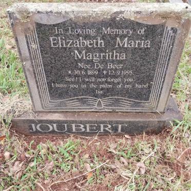 JOUBERT Elizabeth Maria Magritha nee DE BEER 1899-1995