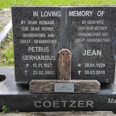 COETSER Petrus Gerhardus 1927-2003 & Jean 1929-2015