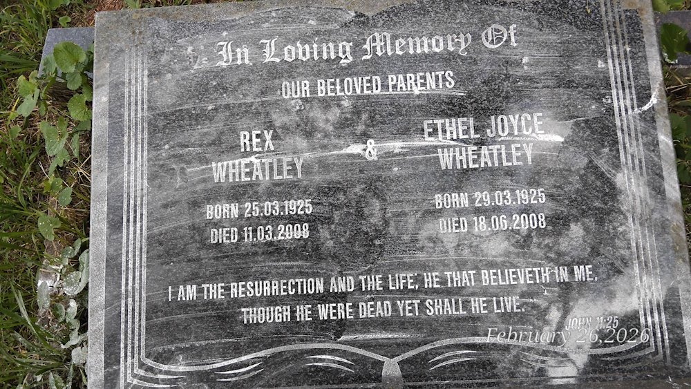 WHEATLEY Rex 1925-2008 & Ethel Joyce 1925-2008
