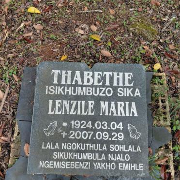 THABETHE Isikhumbuzo Sika Lenzile Maria 1924-2007