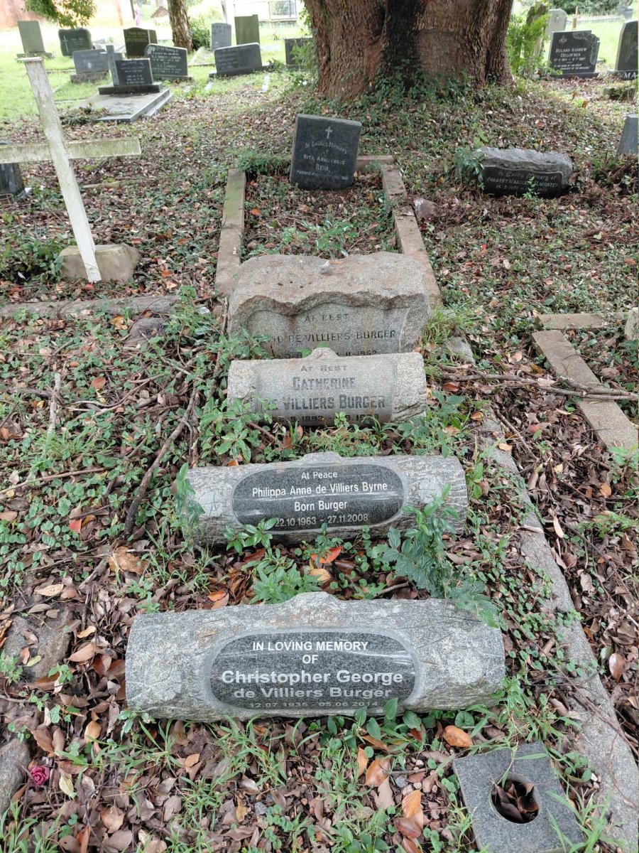 BURGER David De Villiers 1896-1952 & Catherine 1893-1979 :: BURGER Christopher George De Villiers 1935-2014 :: BYRNE Philippa Anne De Villiers nee BURGER 1963-2008_1