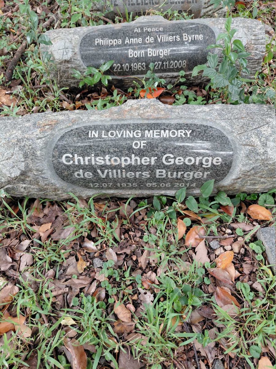 BURGER David De Villiers 1896-1952 & Catherine 1893-1979 :: BURGER Christopher George De Villiers 1935-2014 :: BYRNE Philippa Anne De Villiers nee BURGER 1963-2008_5