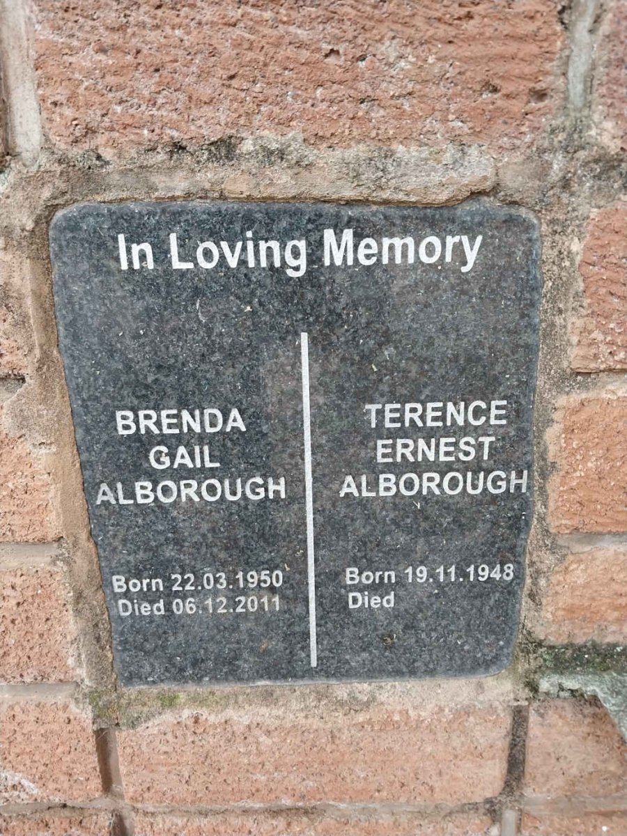 ALBOROUGH Terence Ernest 1948- & Brenda Gail 1950-2011