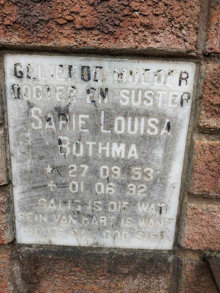 BOTHMA Sarie Louisa 1953-1992