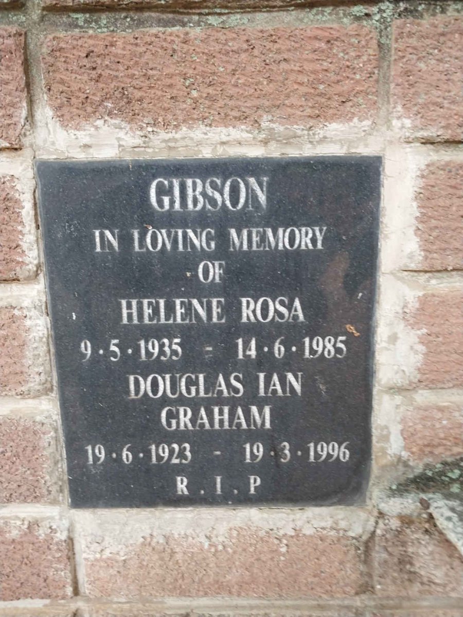 GIBSON Douglas Ian Graham 1923-1996 & Helene Rosa 1935-1985
