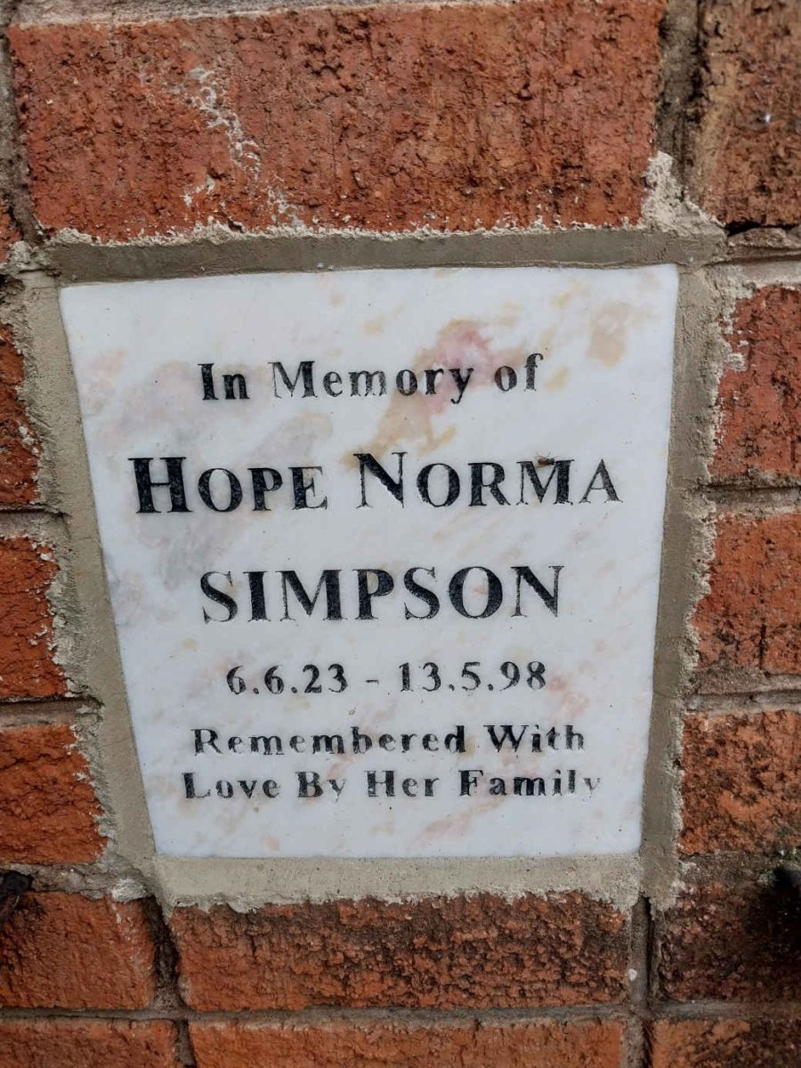 SIMPSON Hope Norma 1923-1998