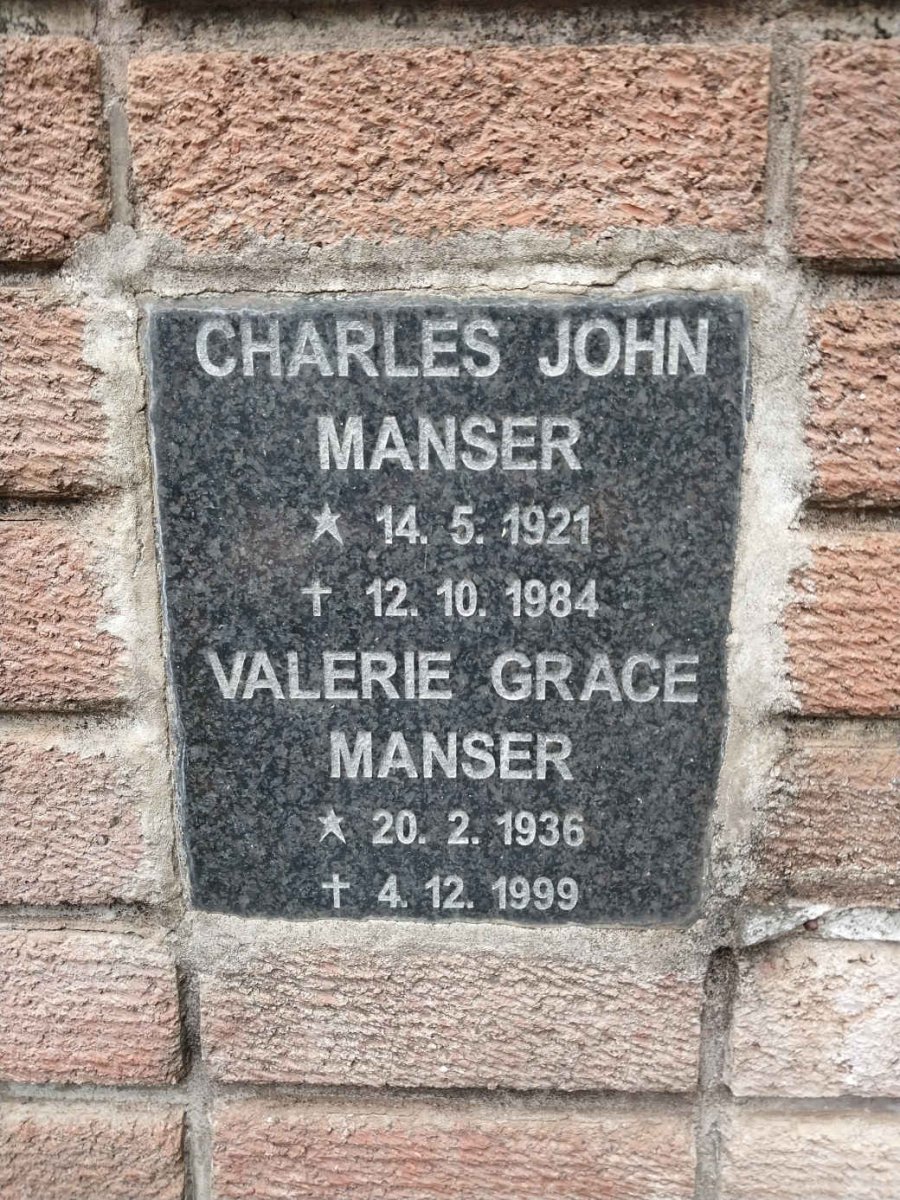 MANSER Charles John 1921-1984 & Valerie Grace 1936-1999