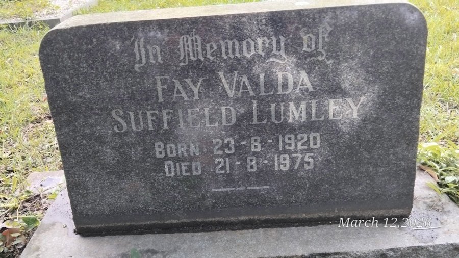 LUMLEY Fay Valda Suffield 1920-1975