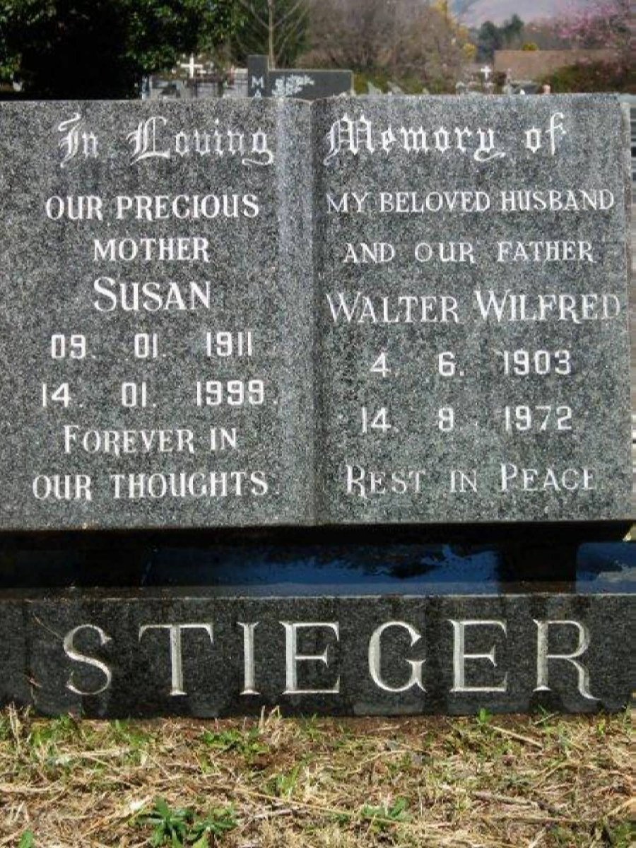 STIEGER Walter Wilfred 1903-1972 &amp; Susan 1911-1999