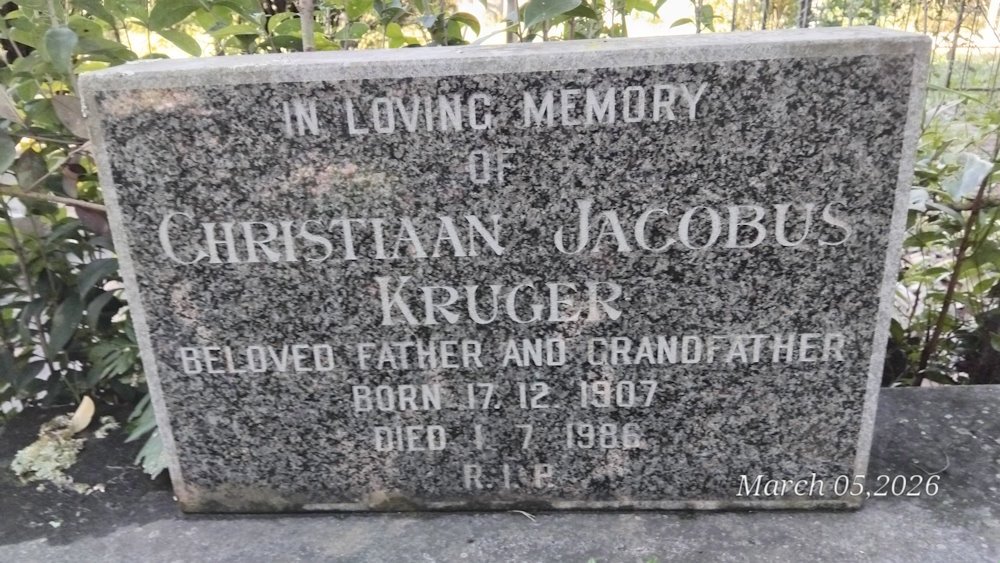 KRUGER Christiaan Jacobus 1907-1986