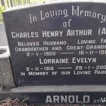 ARNOLD Charles Henry Arthur 1909-1981 & Lorraine Evelyn 1918-2004