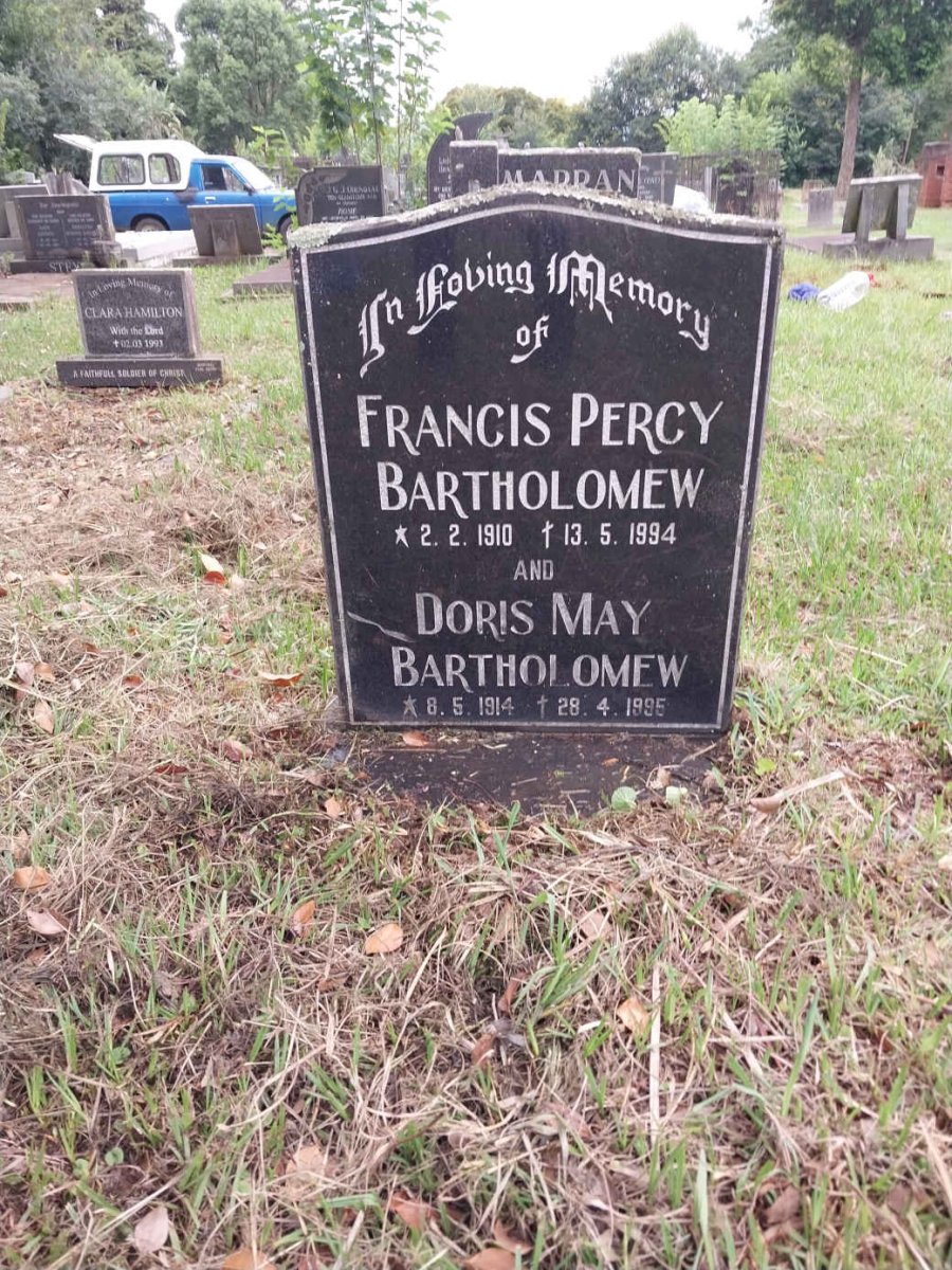 BARTHOLOMEW Francis Percy 1910-1994 & Doris May 1914-1995