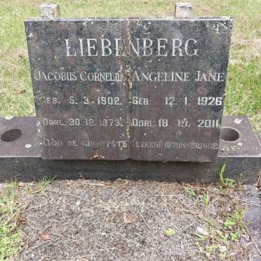 LIEBENBERG Jacobus Cornelius 1902-1973 & Angeline Jane 1926-2011