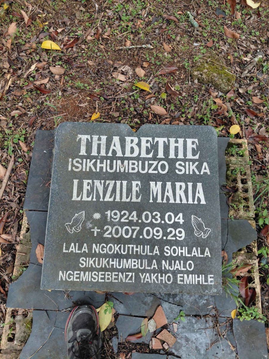 THABETHE Isikhumbuzo Sika Lenzile Maria 1924-2007