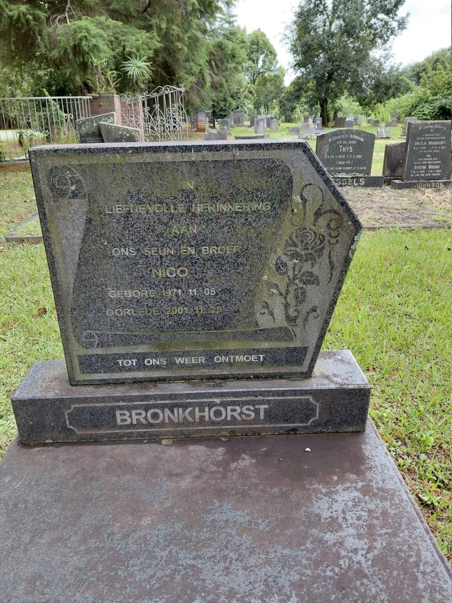 BRONKHORST Nico 1971-2001