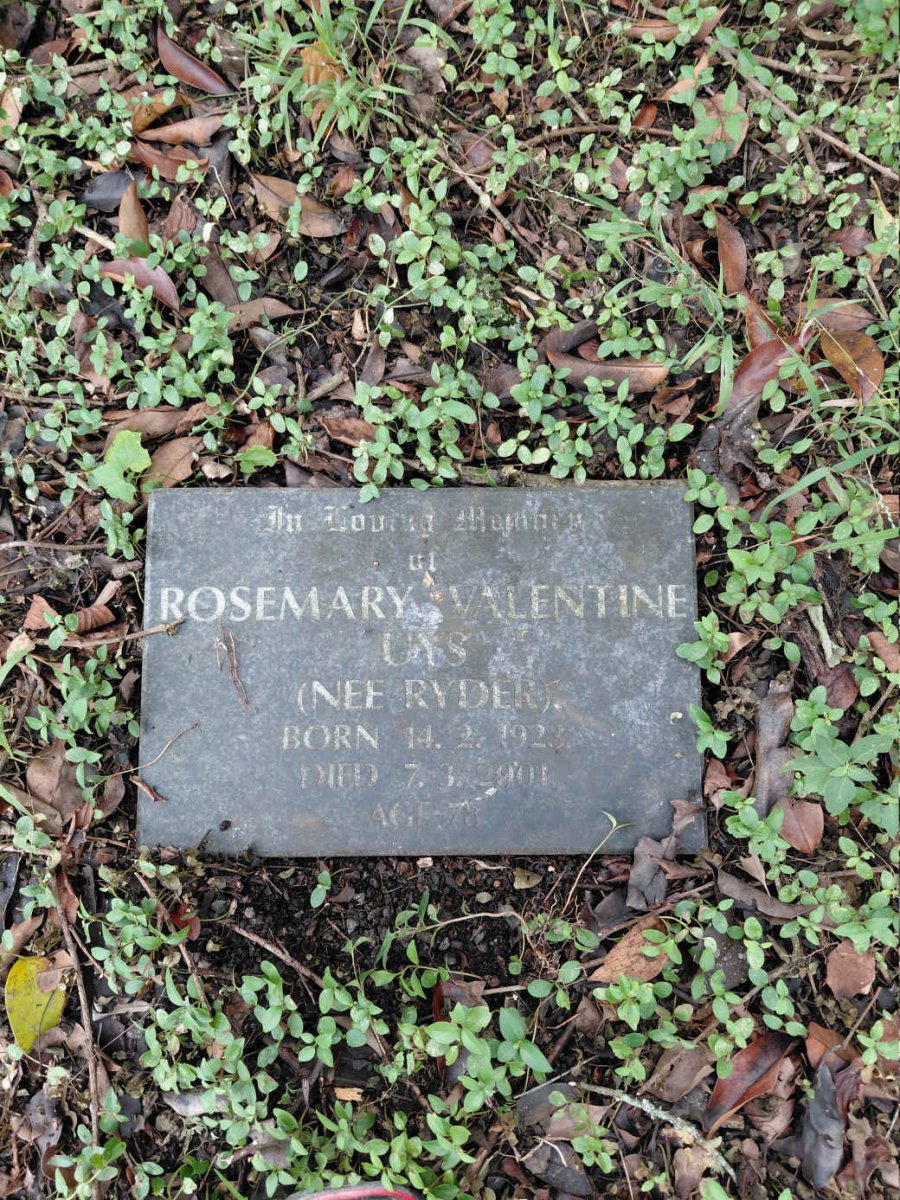 UYS Rosemary Valentine nee RYDER 1923-2001