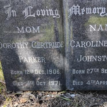 JOHNSTONE Caroline Ada 1875-1967 :: PARKER Dorothy Gertrude 1906-1971