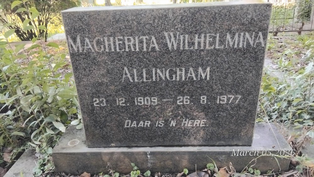 ALLINGHAM Magherita Wilhelmina 1909-1977 :: ALLINGHAM Robert 1945-2021_2