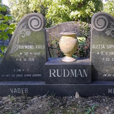 RUDMAN Raymond Kirch 1898-1978 & Aletta Sophia 1903-2000