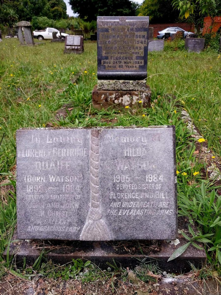 WATSON William Thomas -1940 & Florence -1954 :: QUAIFE Florence Gertrude nee WATSON 1899-1984 :: WATSON Hilda 1905-1984_1