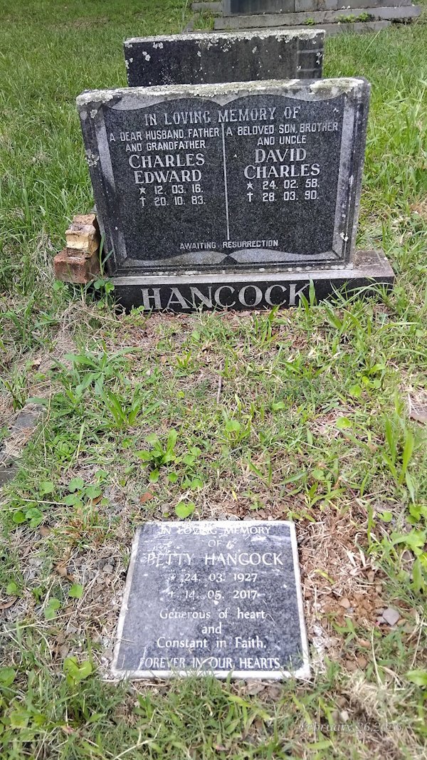 HANCOCK Charles Edward 1916-1983 :: HANCOCK David Charles 1958-1990