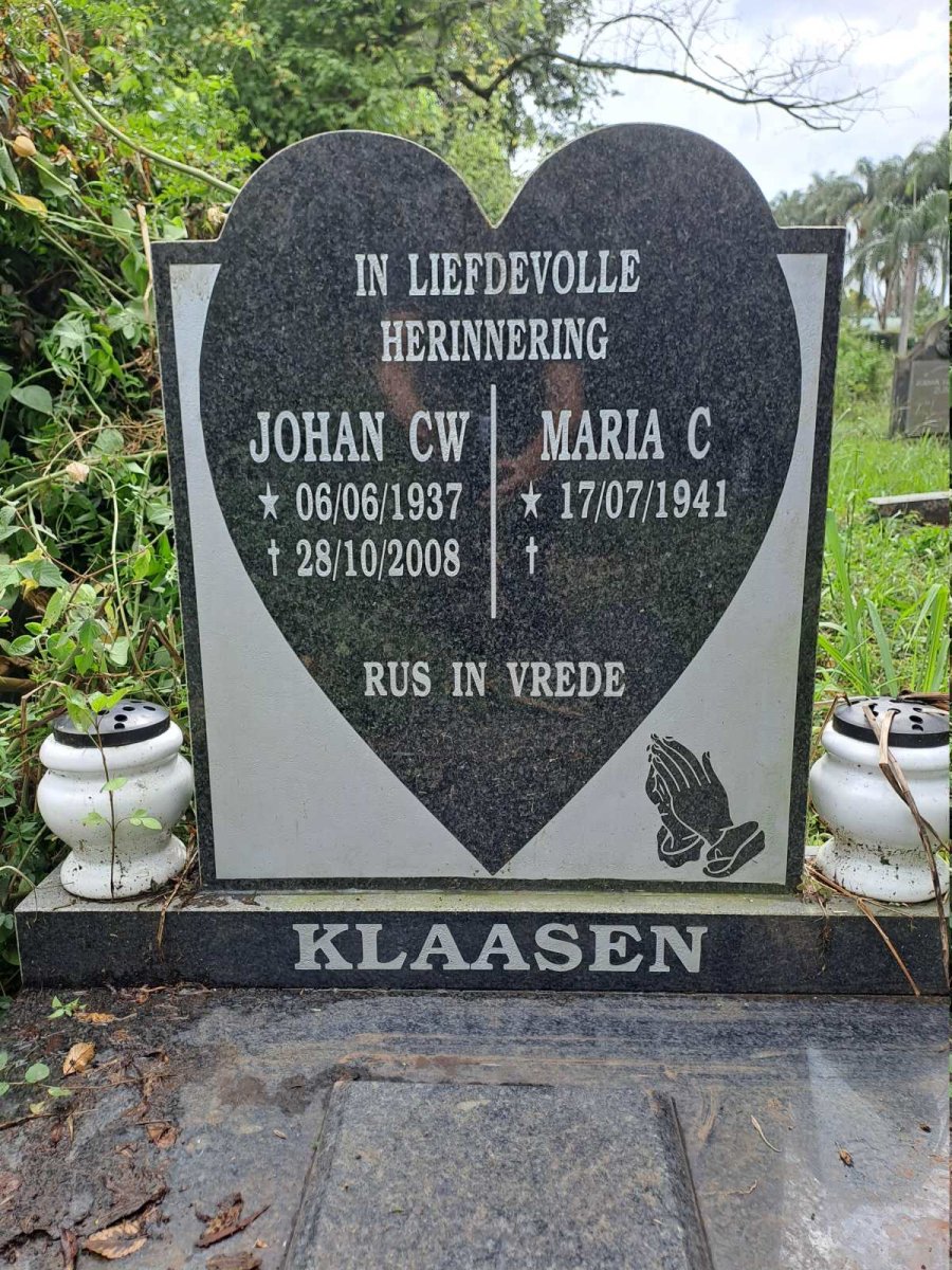 KLAASEN Johan C.W. 1937-2008 & Maria C. 1941-