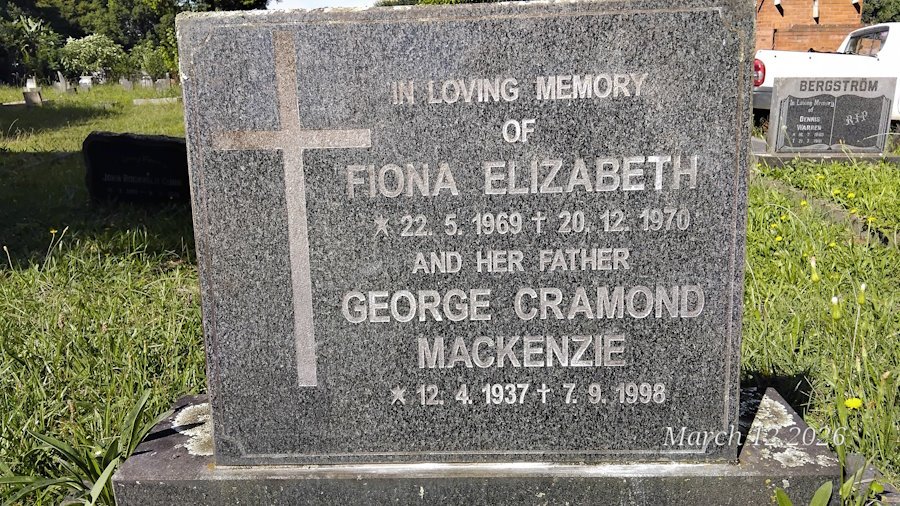 MACKENZIE George Cramond 1937-1998 :: MACKENZIE Fiona Elizabeth 1969-1970
