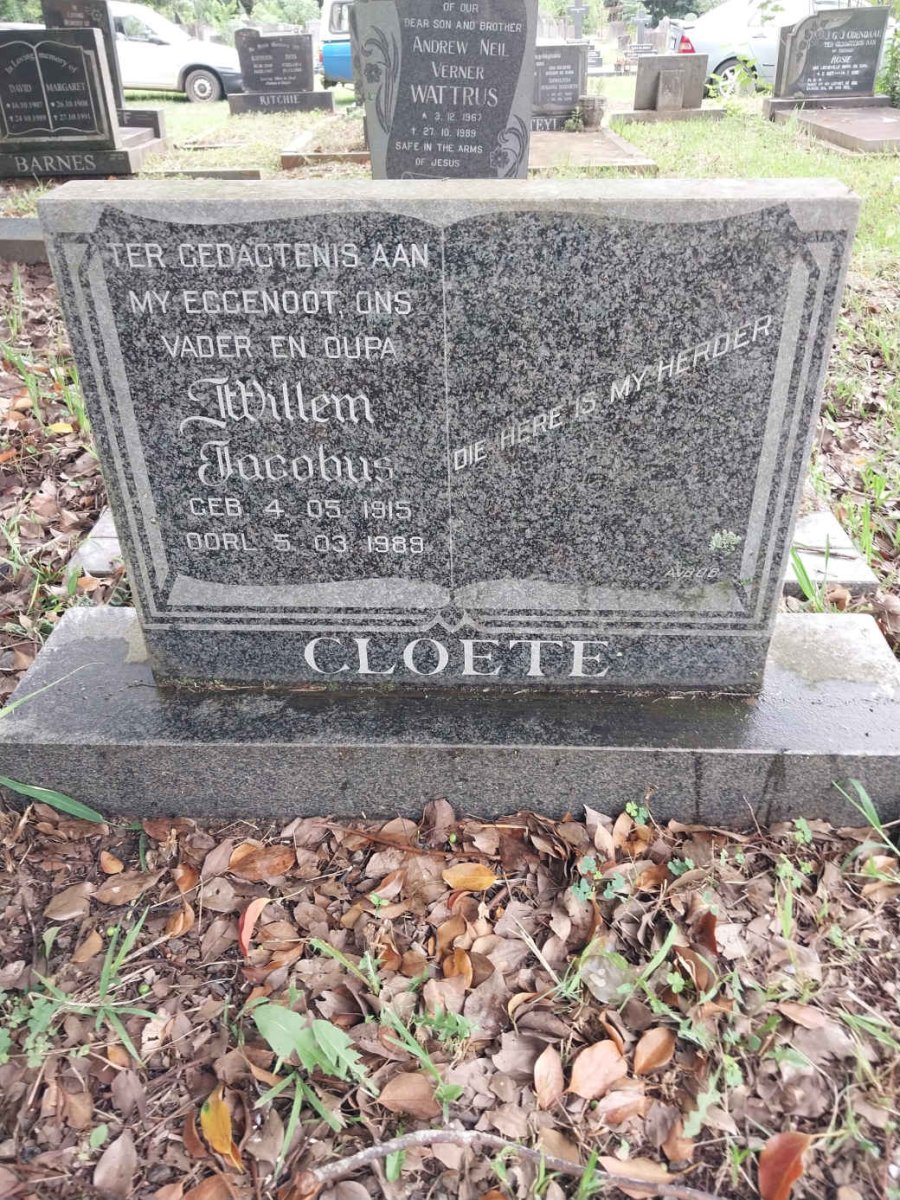 CLOETE Willem Jacobus 1915-1989