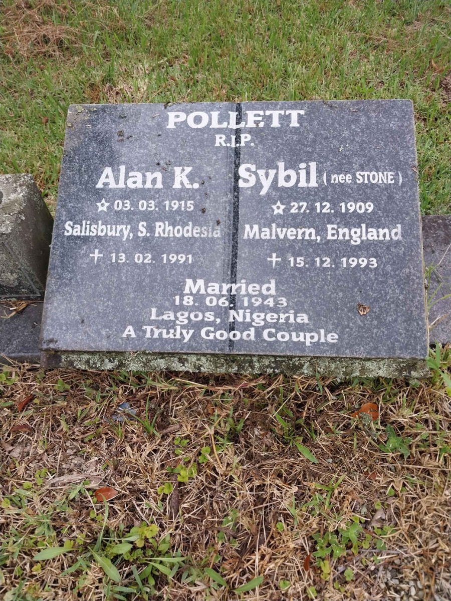 POLLETT Alan K. 1915-1991 & Sybil STONE 1909-1993