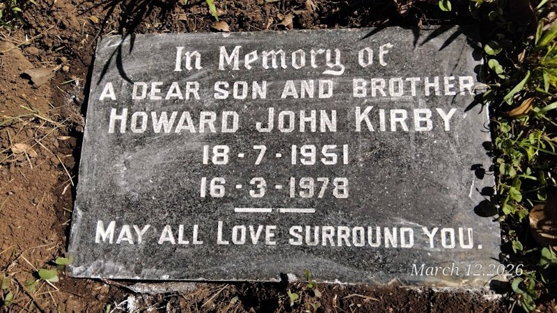 KIRBY Howard John 1951-1978