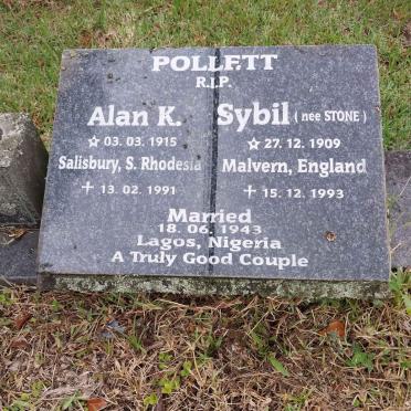 POLLETT Alan K. 1915-1991 & Sybil STONE 1909-1993