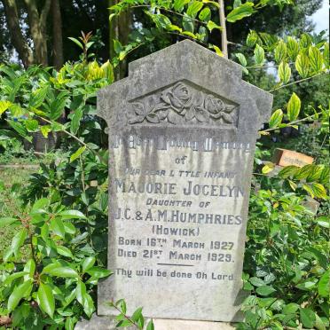 HUMPHRIES Majorie Jocelyn 1927-1929