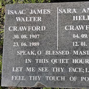 CRAWFORD Isaac James Walter 1907-1989 & Sara Amelia Helen 1910-1997
