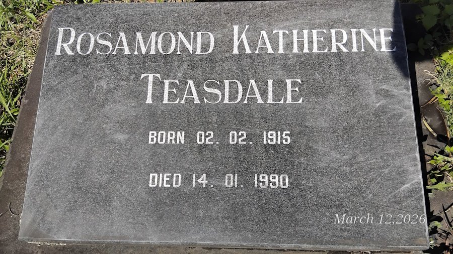 TEASDALE Rosamond Katherine 1915-1990